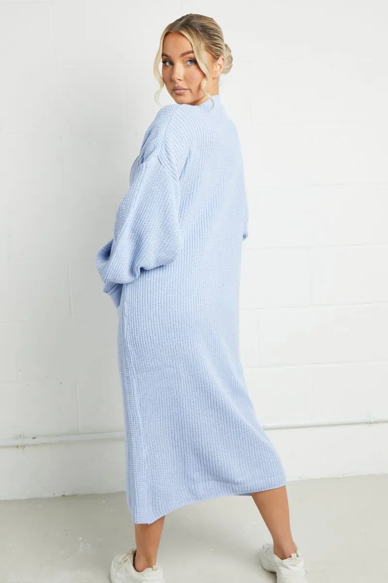 Casual Knit Puff Sleeve Loose Open-Front Cardigan - Image 39