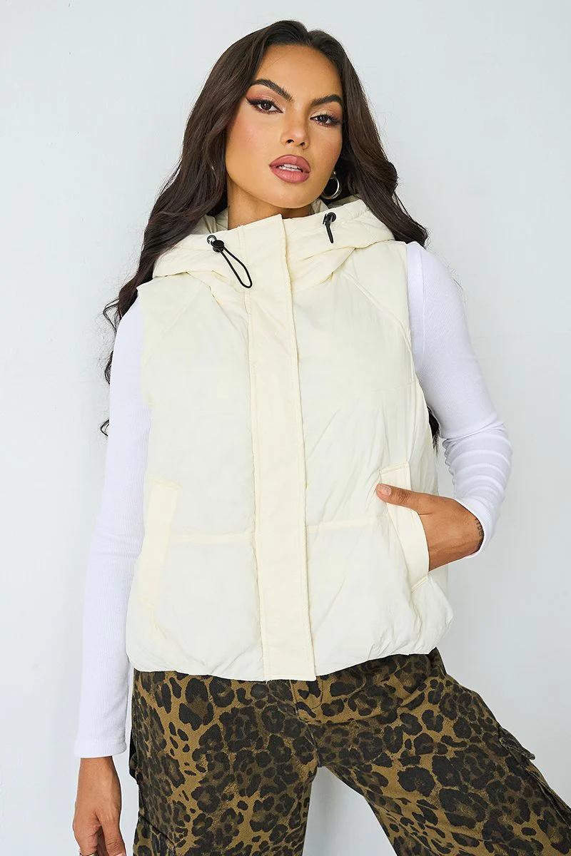Fall & Winter Street Solid Color Hooded Zip-Up Thermal Vest - Image 2