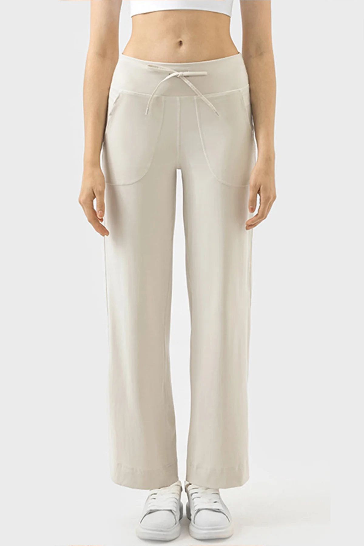 Katchme High Waist Drawstring Pocket Wide Leg Yoga Pants