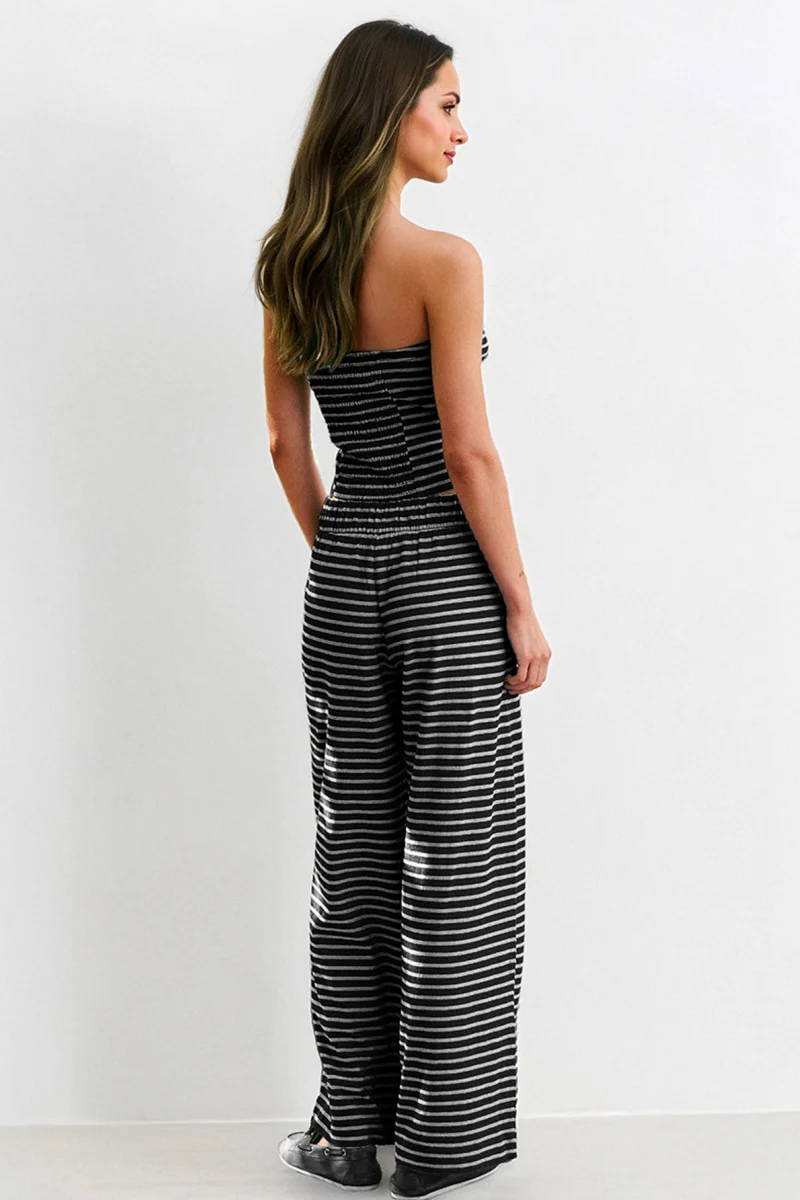 Katchme Striped Tube Top & Low-Rise Wide Leg Trousers Co-ord Set - Image 11