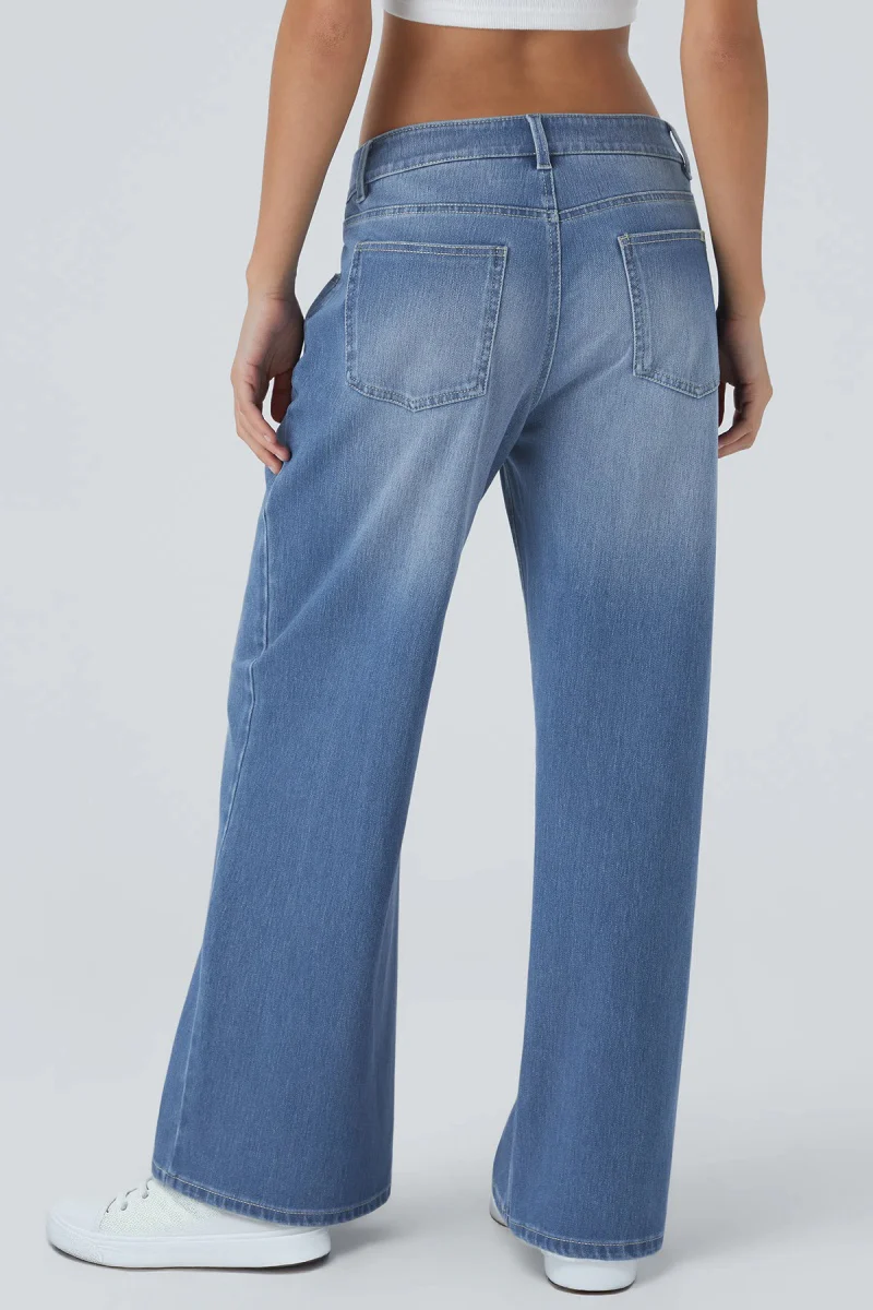 Katchme Low-Rise Stretch Multi-Pocket Wide Leg Jeans - Image 3