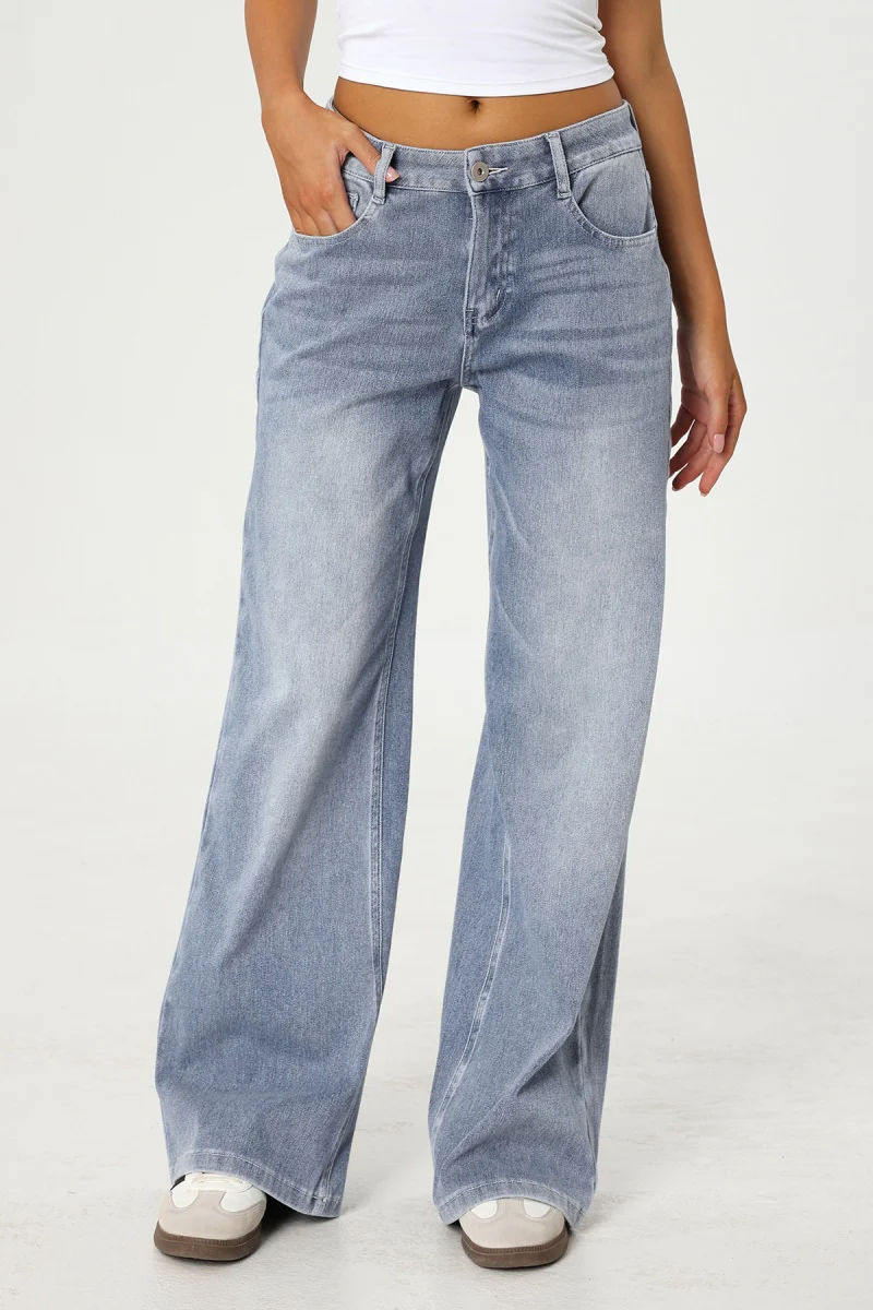 Katchme Low-Rise Stretch Multi-Pocket Wide Leg Jeans - Image 5