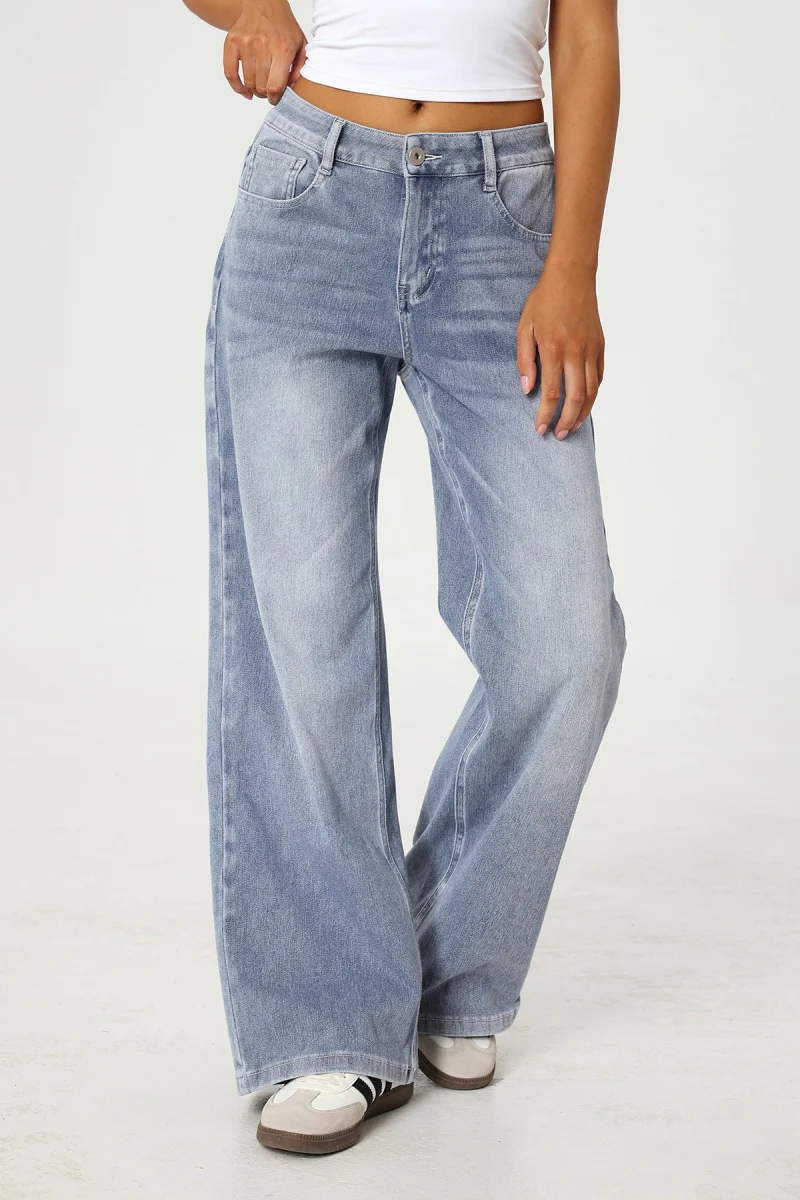 Katchme Low-Rise Stretch Multi-Pocket Wide Leg Jeans - Image 6