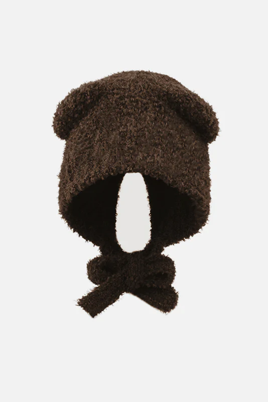 Katchme Solid Color Soft Knit Fluffy Bear Ears Beanie - Image 8