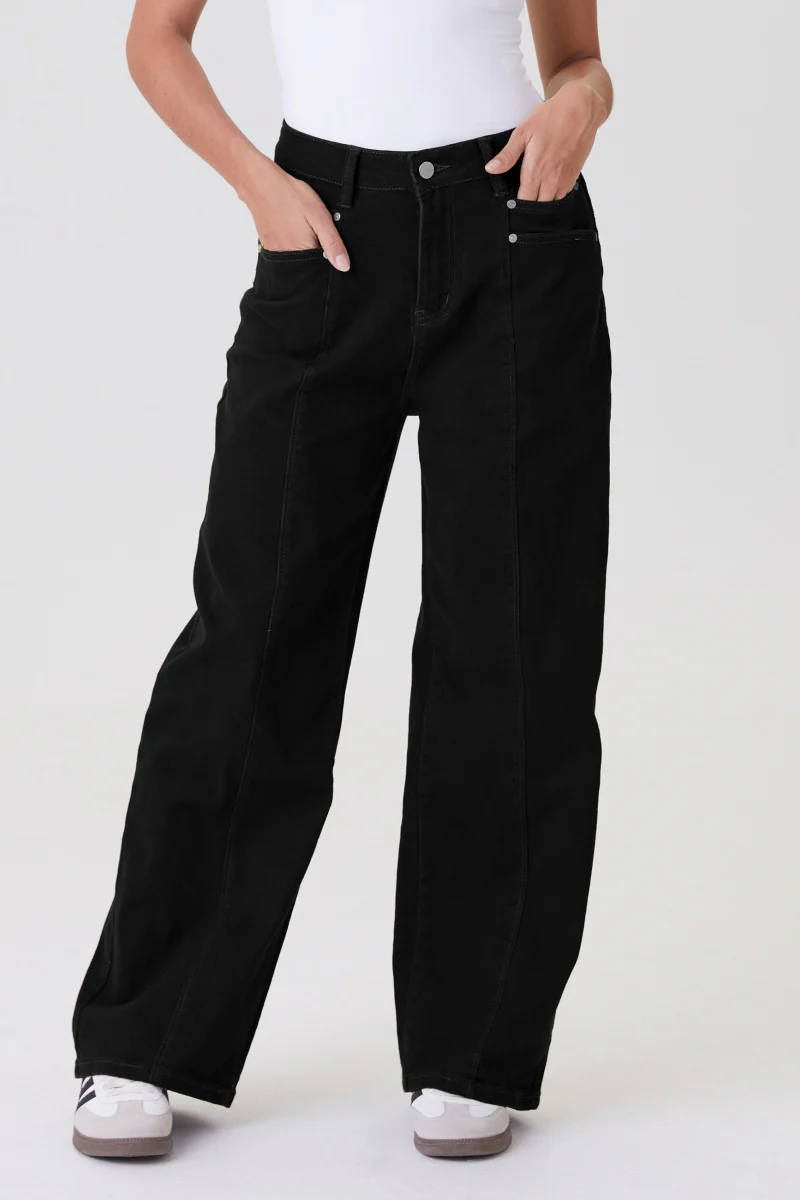 Katchme High Waist Multi-Pocket Soft Stretch Wide Leg Trousers - Image 3