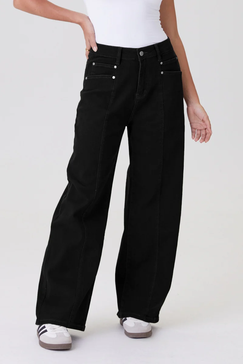 Katchme High Waist Multi-Pocket Soft Stretch Wide Leg Trousers - Image 4