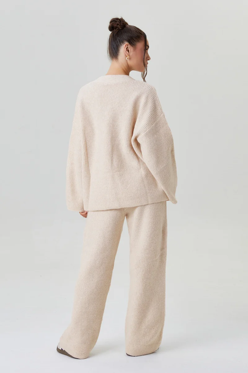 Katchme V-Neck Button-Up Cardigan & Stretch Loose Trousers Co-ord Set - Image 10