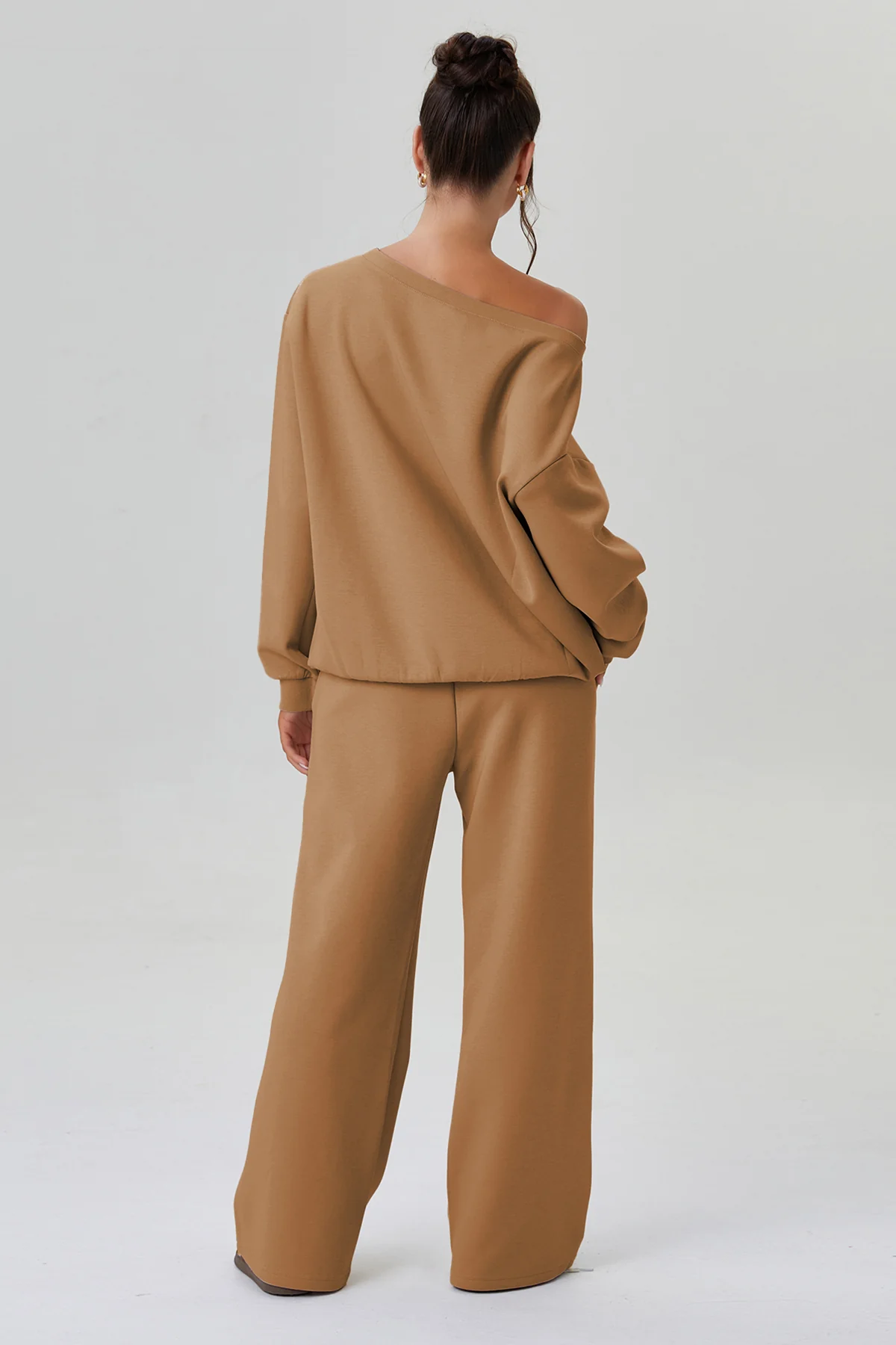 Katchme Sloping Shoulder Long Sleeve Top & Wide Leg Trousers Co-ord Set - Image 10