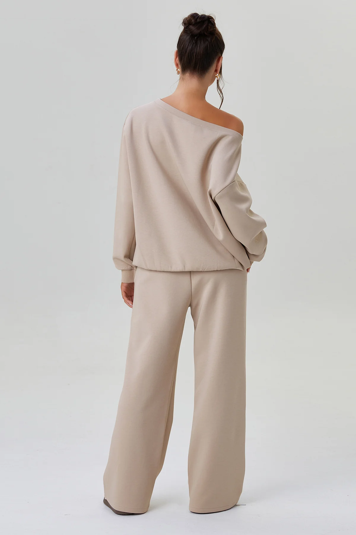 Katchme Sloping Shoulder Long Sleeve Top & Wide Leg Trousers Co-ord Set - Image 12