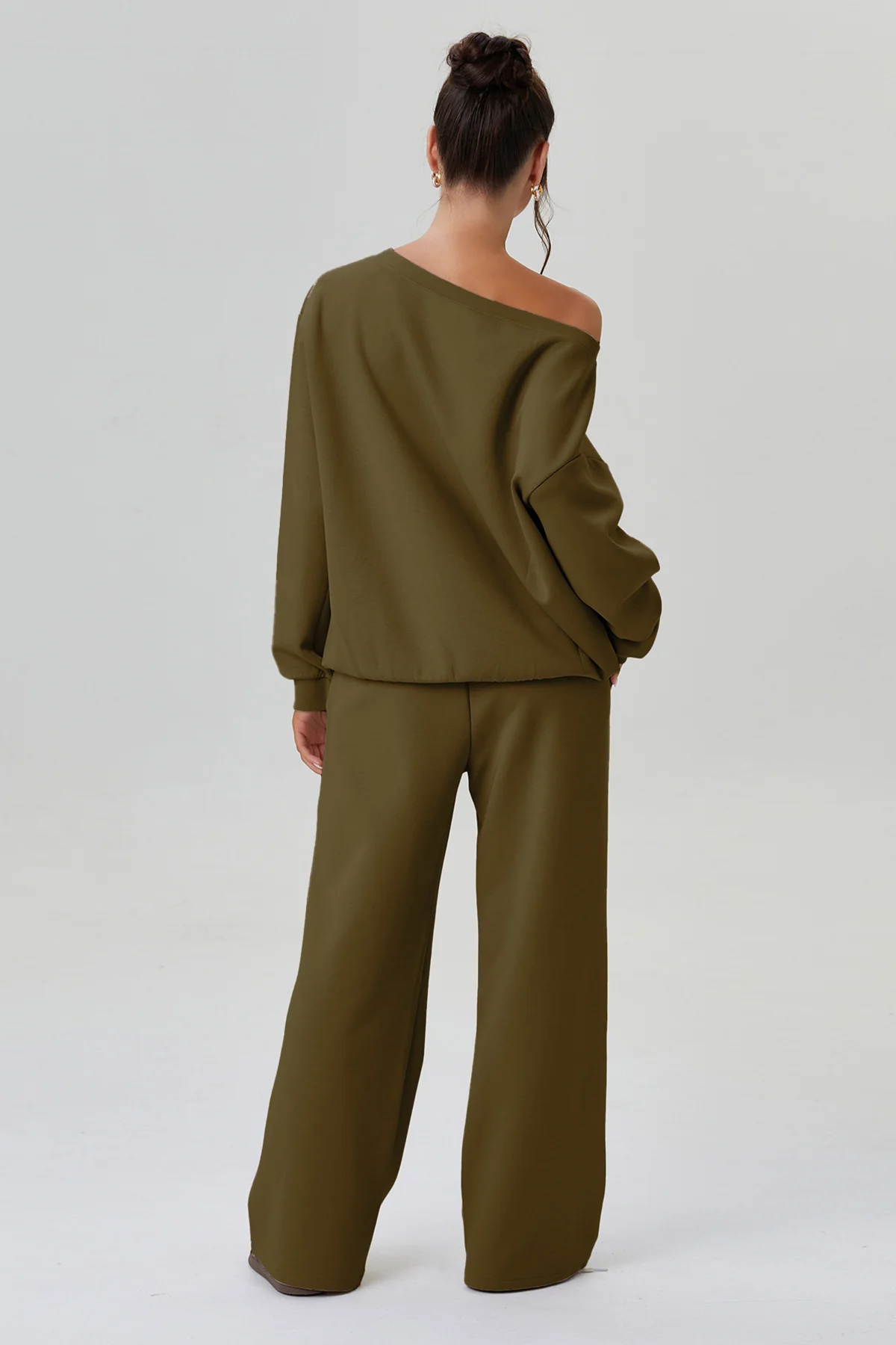 Katchme Sloping Shoulder Long Sleeve Top & Wide Leg Trousers Co-ord Set - Image 14