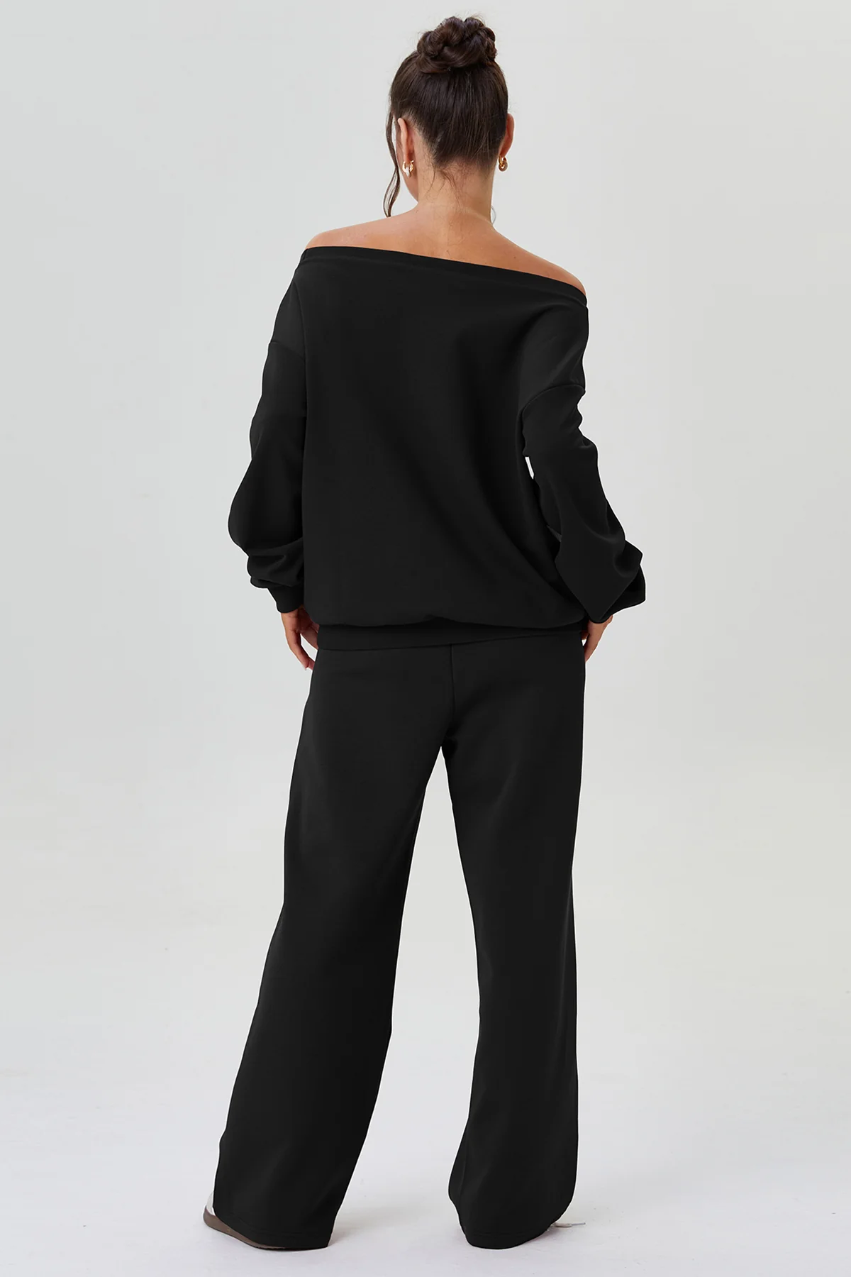 Katchme Sloping Shoulder Long Sleeve Top & Wide Leg Trousers Co-ord Set - Image 16