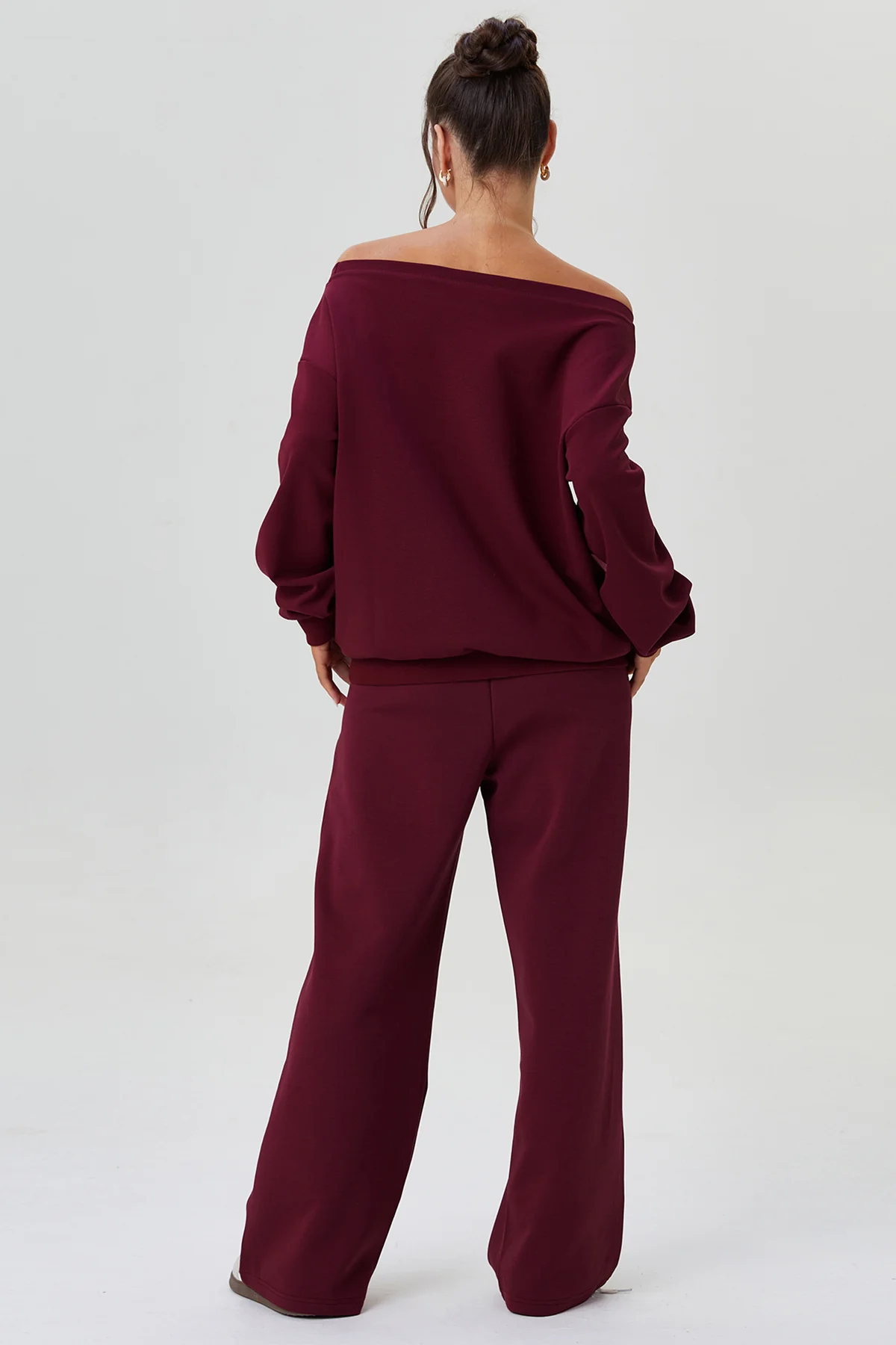 Katchme Sloping Shoulder Long Sleeve Top & Wide Leg Trousers Co-ord Set - Image 4