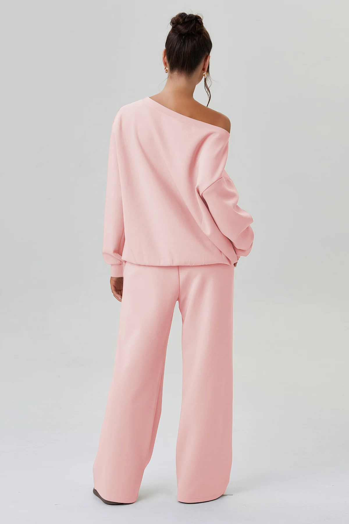Katchme Sloping Shoulder Long Sleeve Top & Wide Leg Trousers Co-ord Set - Image 6