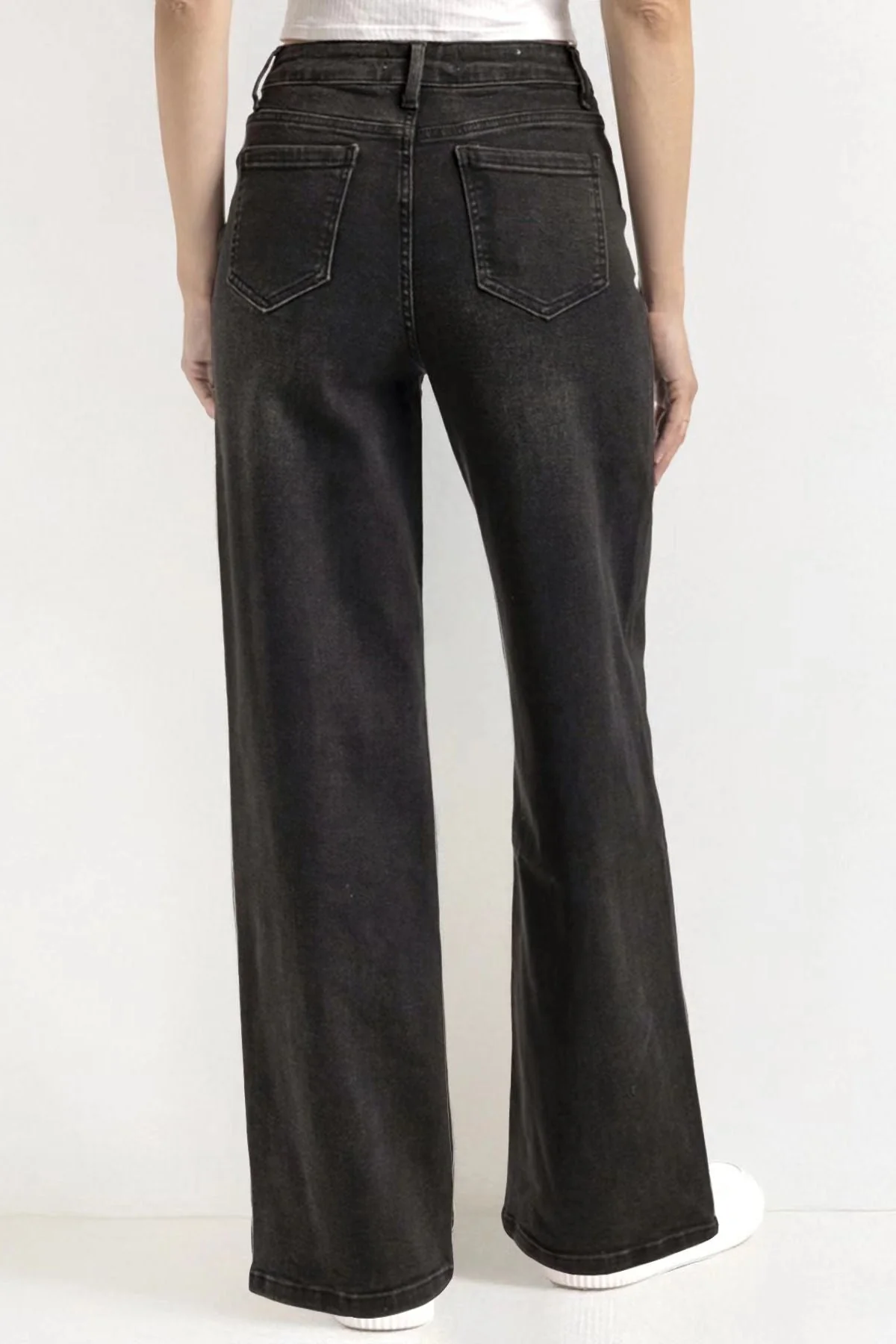 KatchMe Street Style Versatile High Waist Wide Leg Stretch Jeans - Image 15