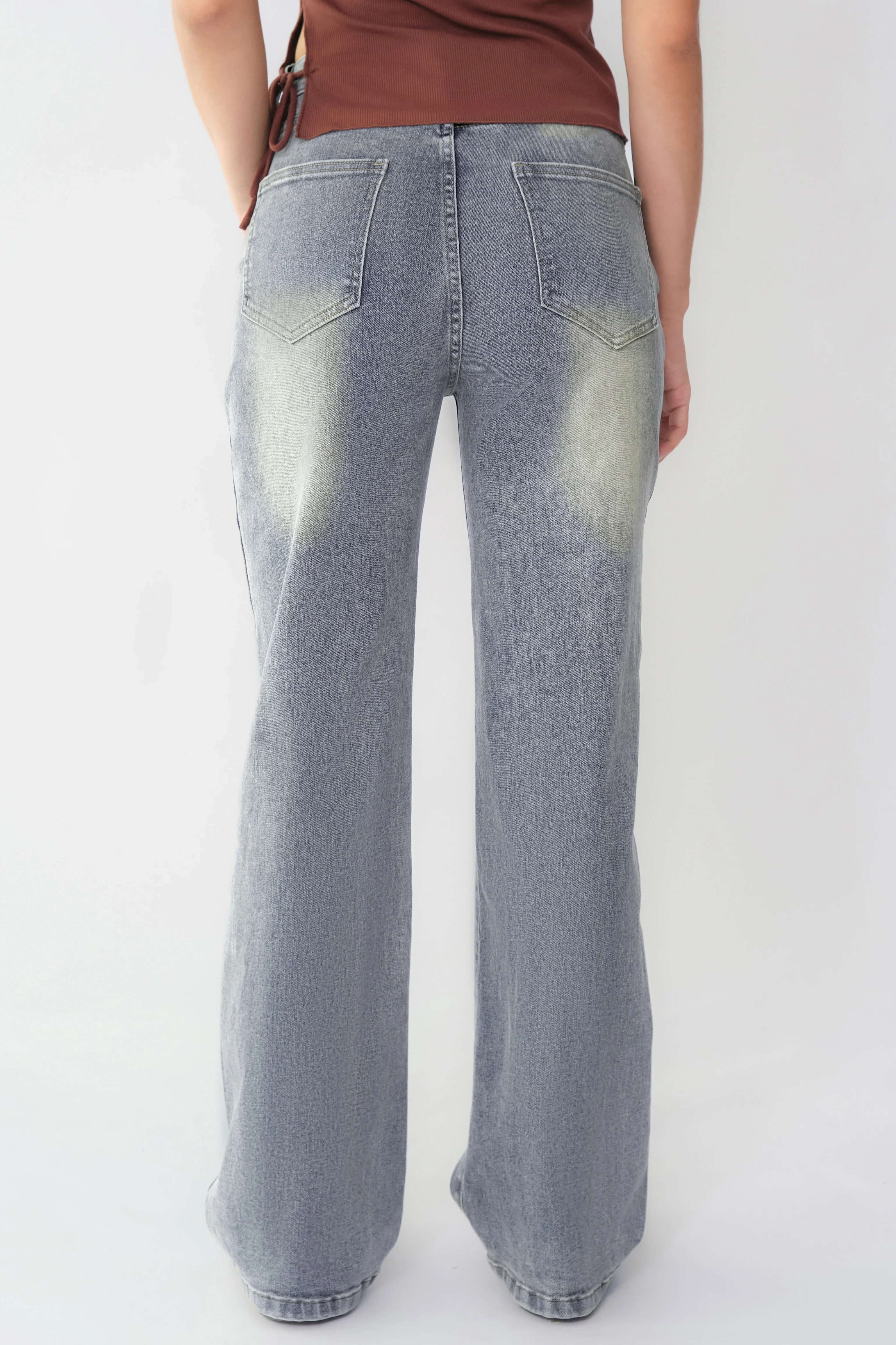KatchMe Street Style Versatile High Waist Wide Leg Stretch Jeans - Image 5