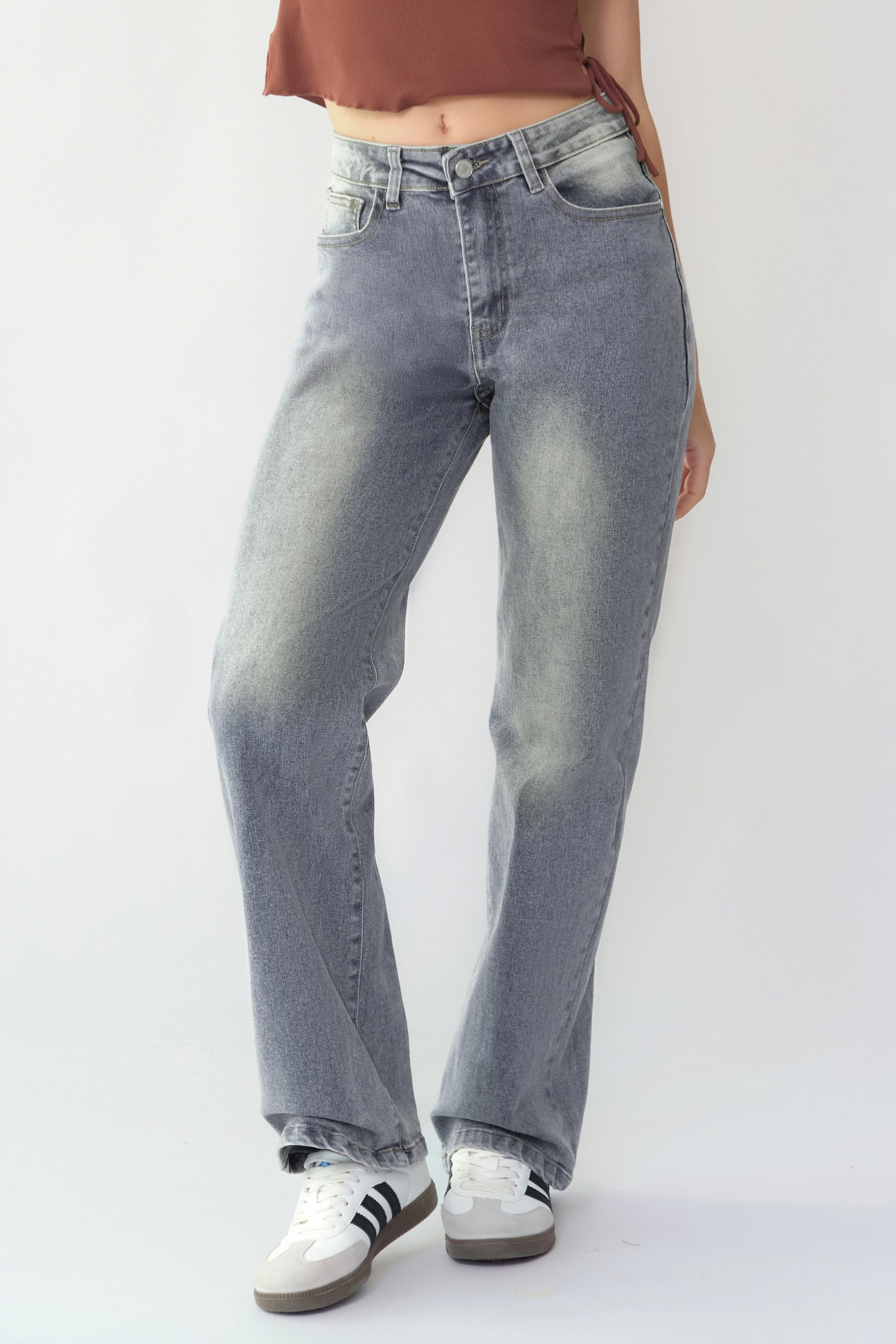 KatchMe Street Style Versatile High Waist Wide Leg Stretch Jeans - Image 6