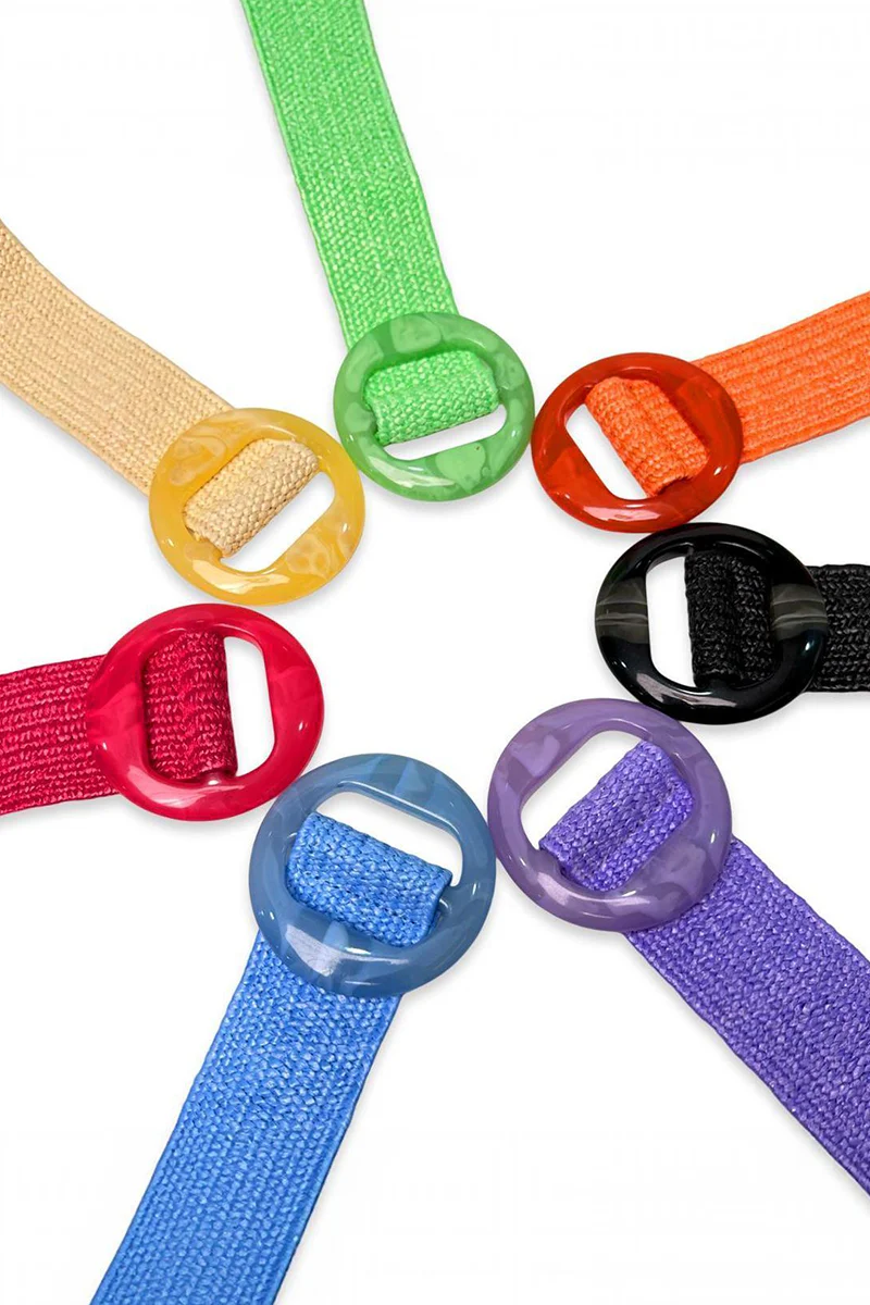 Katchme Solid Color Resin Buckle Elastic Woven Wide Belt - Image 8