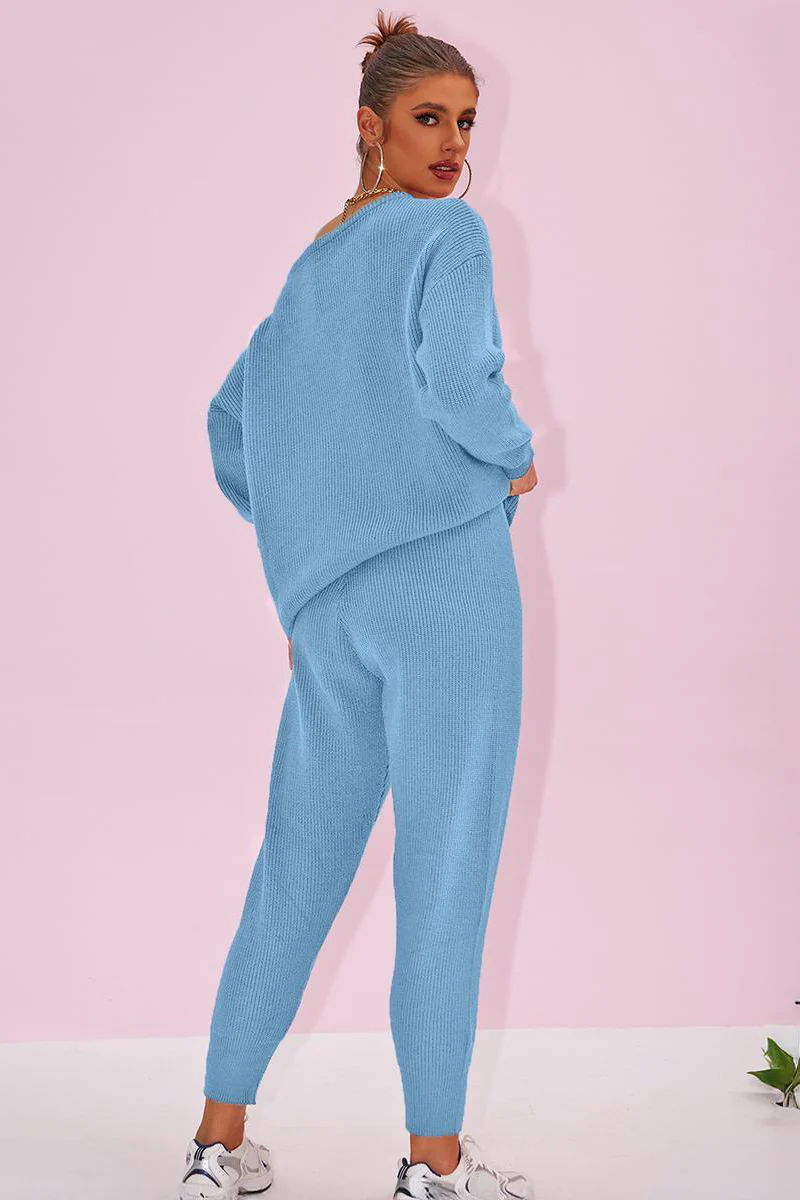 Katchme Sloping Shoulder Loose Sweater & Drawstring Skinny Trousers Co-ord Set - Image 2