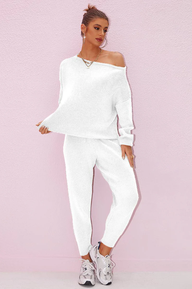 Katchme Sloping Shoulder Loose Sweater & Drawstring Skinny Trousers Co-ord Set - Image 8