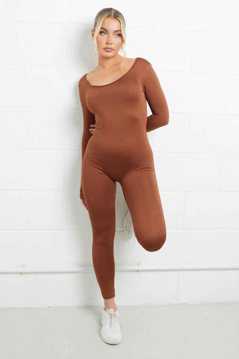 Katchme Seamless U Neck Long Sleeve Shaping Jumpsuit Bodysuit