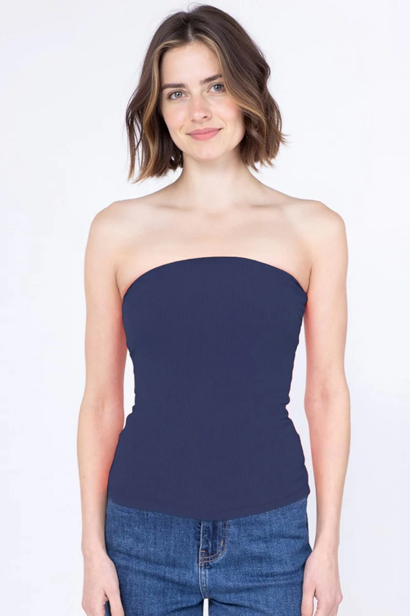 Katchme Stretch Slim Solid Color Sleeveless Tube Top - Image 6