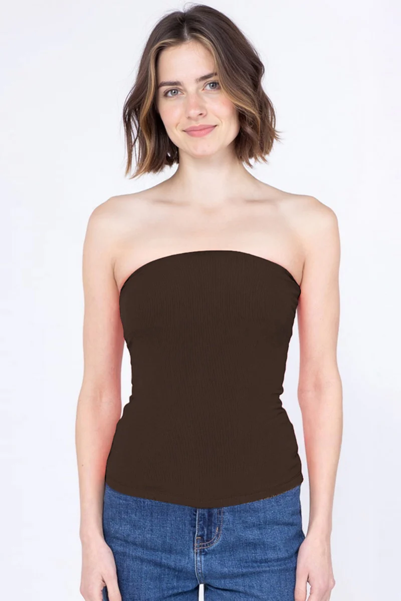 Katchme Stretch Slim Solid Color Sleeveless Tube Top - Image 7