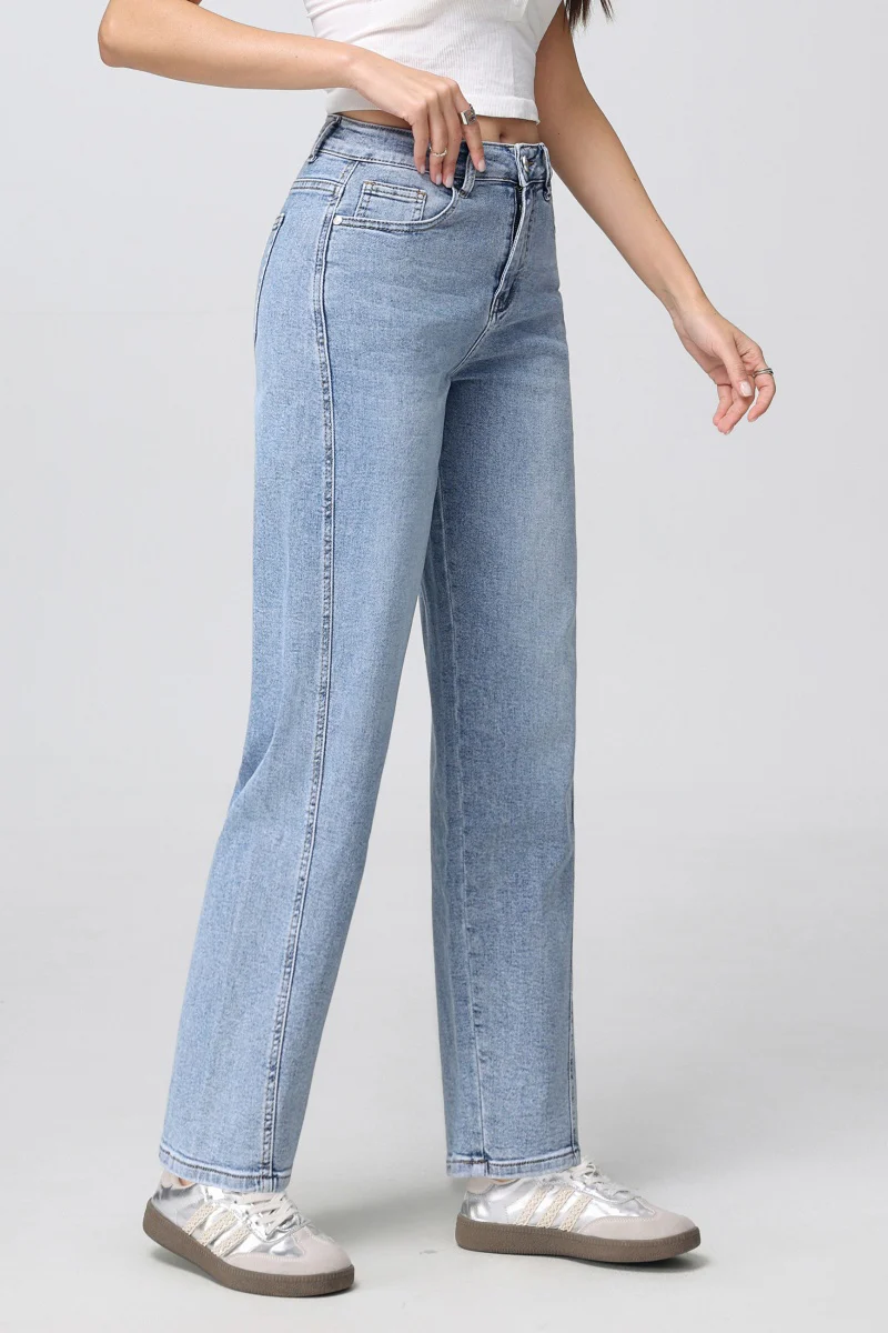 Katchme Washed Denim Mid-Rise Multi-Pocket Straight Leg Loose Jeans - Image 6