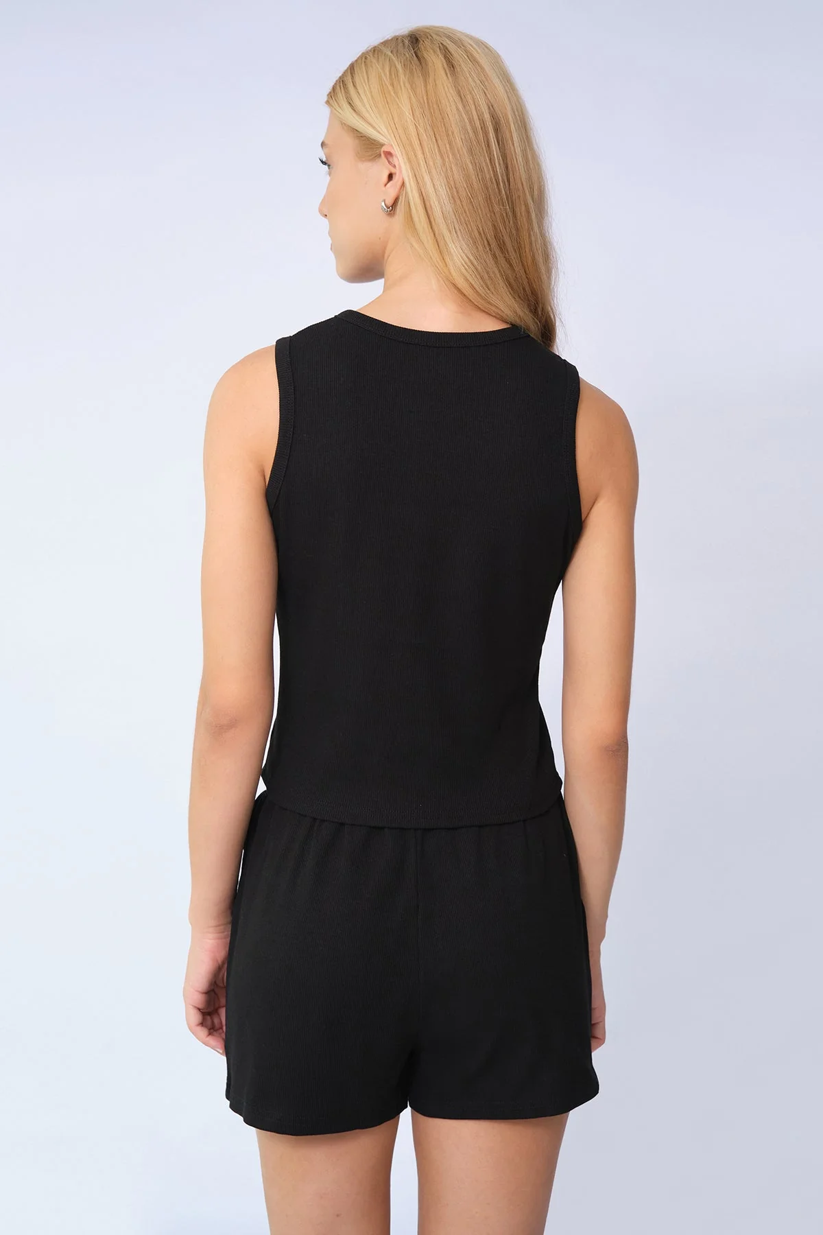 Katchme Button-Up Tank Top & Drawstring Waist Shorts Co-ord Set - Image 9