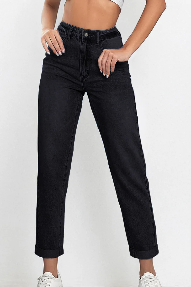Casual Mid Rise Solid Slim Fit Jeans - Image 3