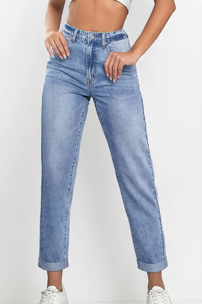 Casual Mid Rise Solid Slim Fit Jeans - Image 4