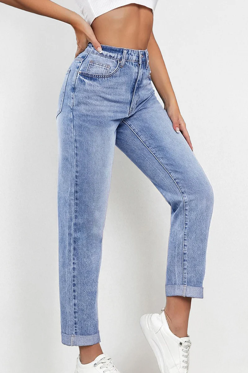 Casual Mid Rise Solid Slim Fit Jeans - Image 5