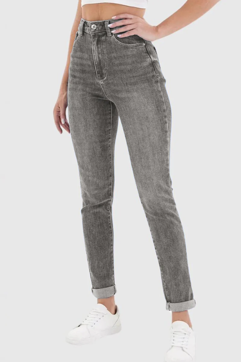 Casual Mid Rise Solid Slim Fit Jeans - Image 8