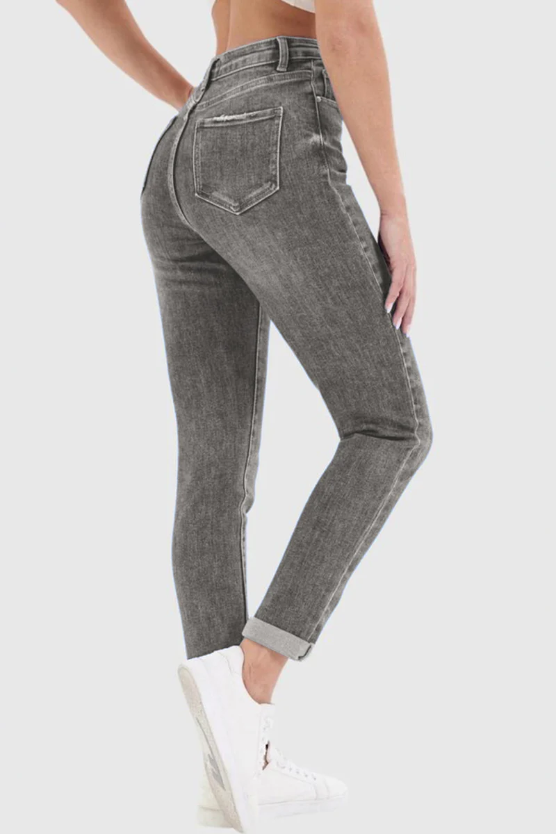 Casual Mid Rise Solid Slim Fit Jeans - Image 9