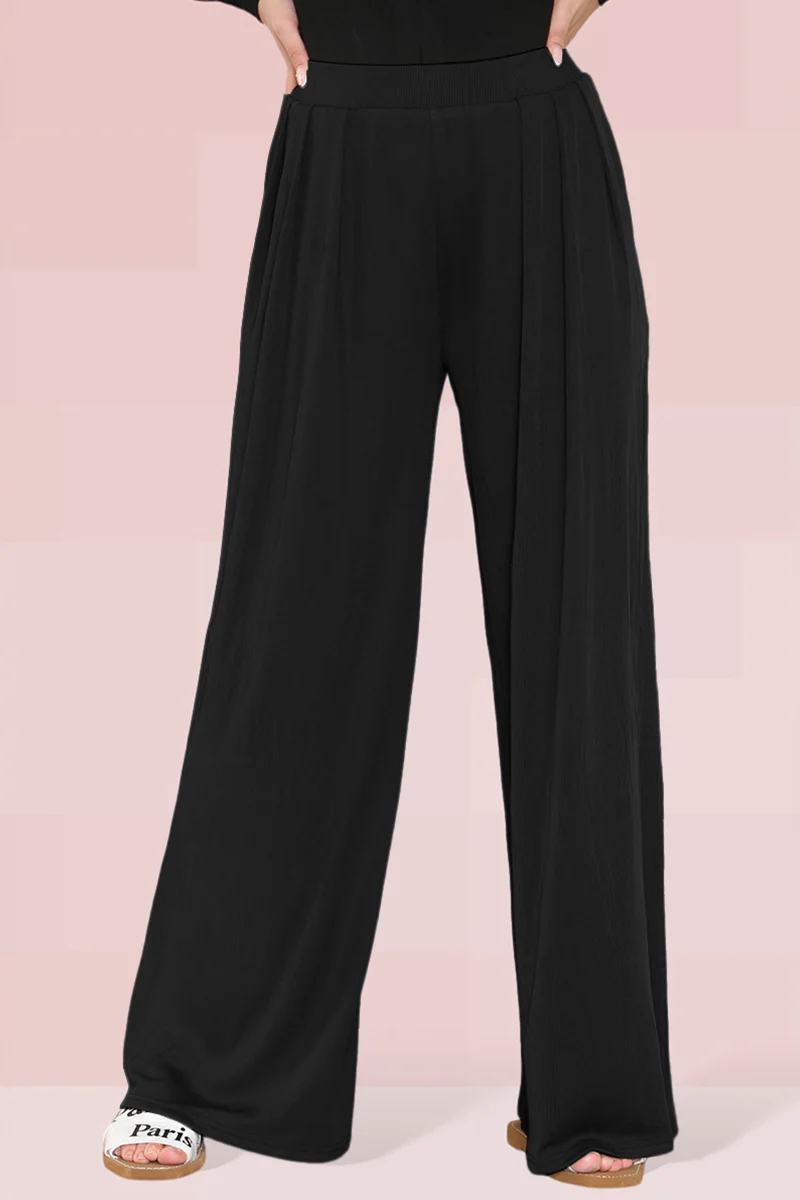 Versatile High Waist Loose Drape Wide Leg Trousers - Image 5