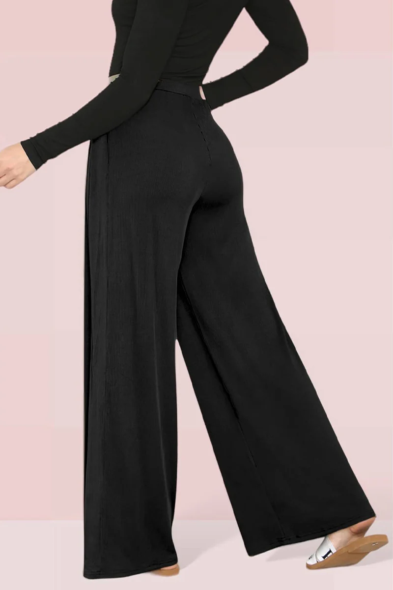 Versatile High Waist Loose Drape Wide Leg Trousers - Image 7