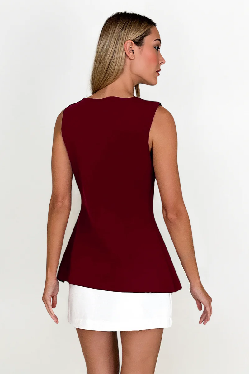Versatile Solid Color Slim Sleeveless Button-Up Tank Top - Image 3