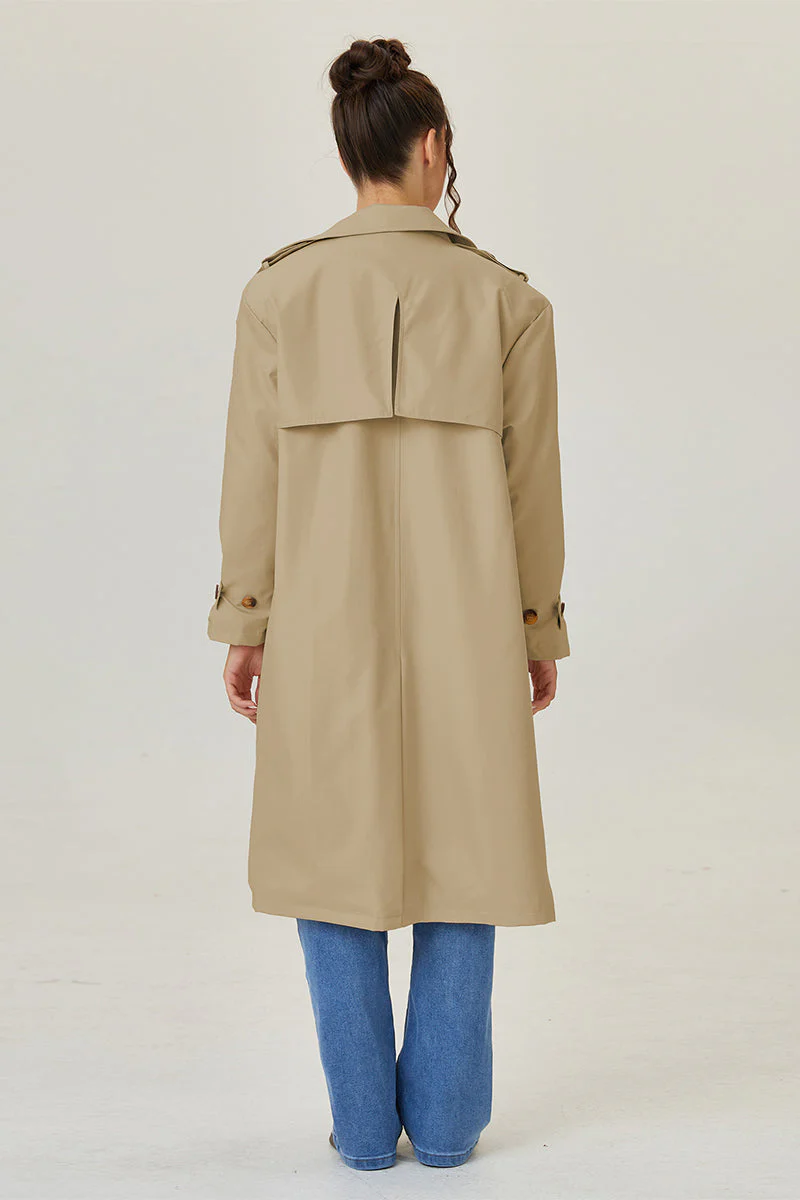 Katchme Double Breasted Belted Fleece Lined Trench Coat - Image 11