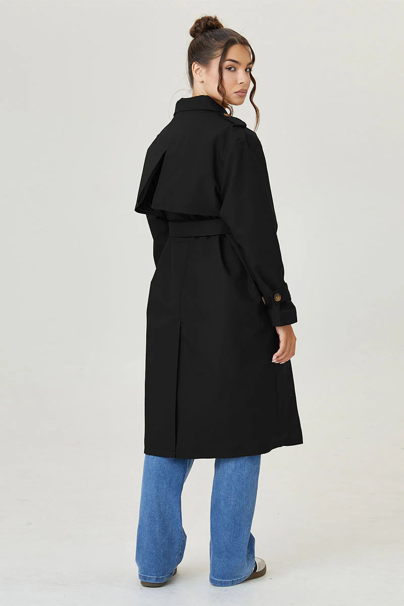 Katchme Double Breasted Belted Fleece Lined Trench Coat - Image 16